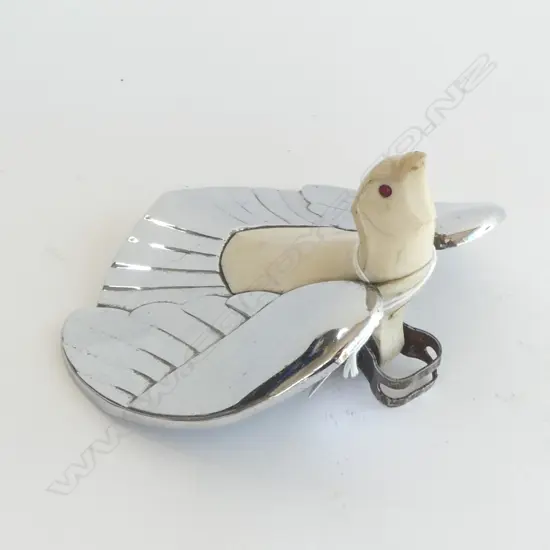 VW Bird Mascot Wirbulator mascot Bonnet Emblem VW Beetle Ivory bakelite & chrome