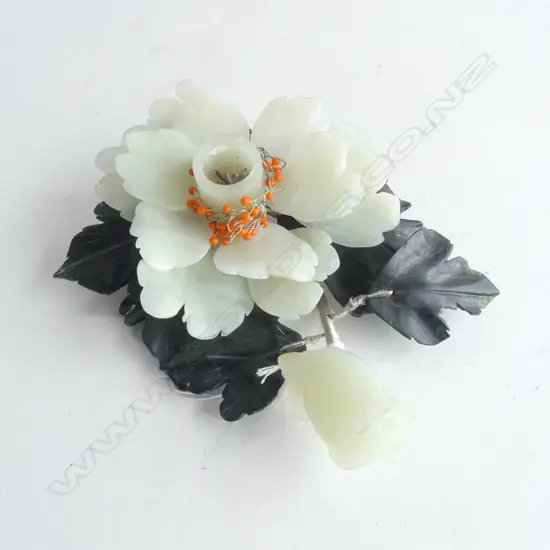 ALABASTER FLOWER BRANCH CANDLE STICK W.220