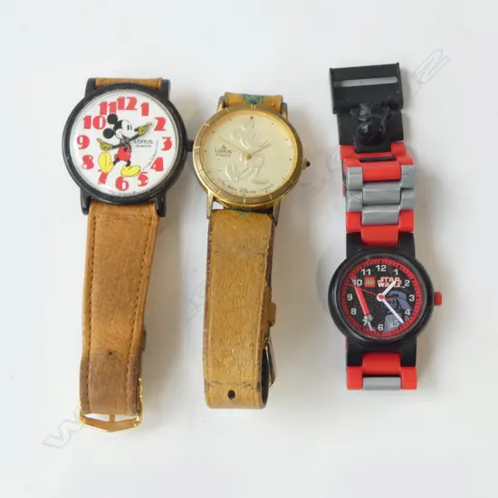 3 WATCHES; 2 LORUS MICKEY MOUSE + LEGO STAR WARS