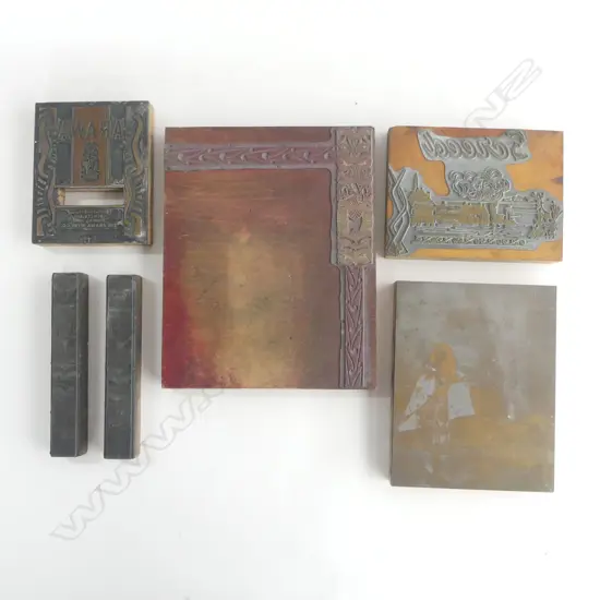 6 PRINTING BLOCKS, MAORI DESIGNS largest 270x220mm