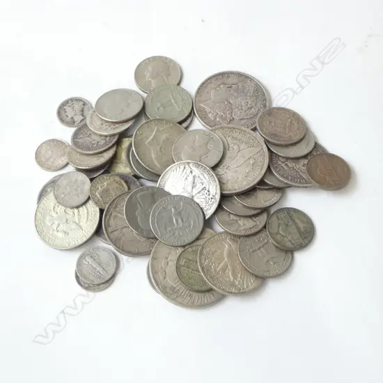 AMERICAN SILVER COINS, 372grms