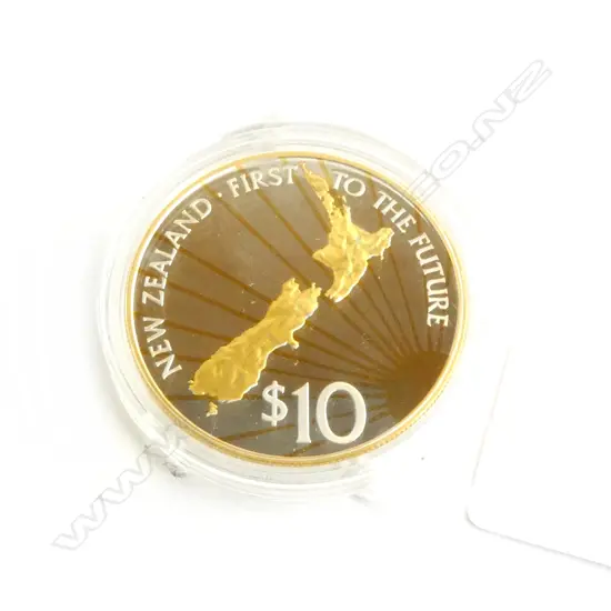 NZ 2000 MILLENNIUM PROOF $10 COIN, CASED