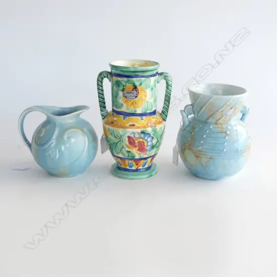 2 BESWICK 2 HANDLED VASES & JUG  190MM TALLEST