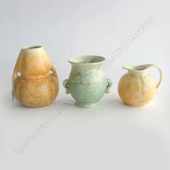 2 BESWICK 2 HANDLED VASES  & JUG H170MM TALLEST