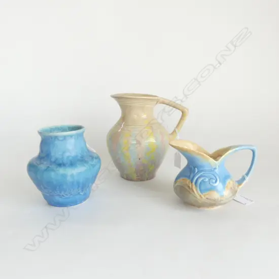 2 BESWICK JUGS H170MM TALLEST & BESWICK DECO VASE H130MM LARGE JUG CRACKED