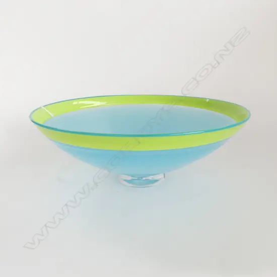 HOGLUND ART GLASS BOWL, SIGNED H.130mm, 350mm dia