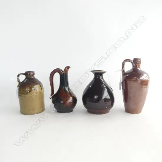 4 POTTERY VESSELS; 1 DARTMUTH EWER, CHINESE SAKE + 2 OTHERS