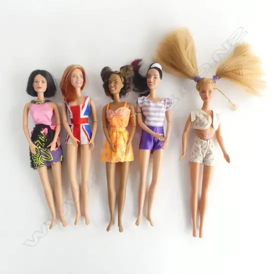 5 SPICE GIRL DOLLS: 4x 1997 GTI + 1x 1966 MATTEL 'BABY'