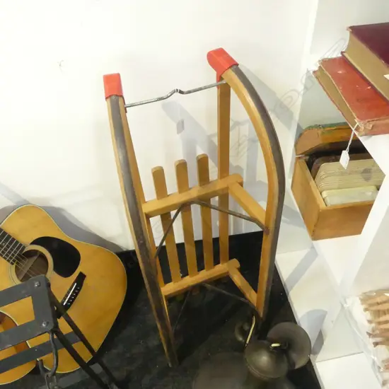 GLOCO DAVOSER BEECH SNOW SLED - MADE IN WEST GERMANY L.900mm