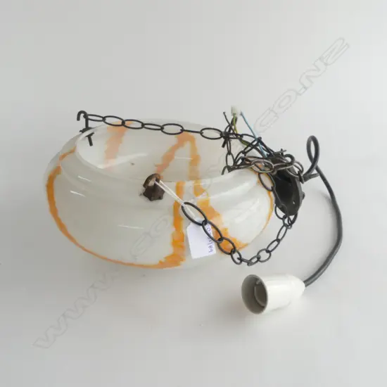 ART DECO MILK GLASS HANGING CENTER LIGHT DIA 270MM