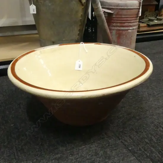FRENCH 19thC DAIRY BOWL 370mm dia