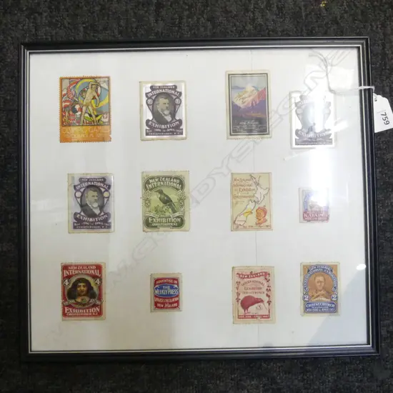 EARLY 20thC FRAMED STAMPS 270x300mm