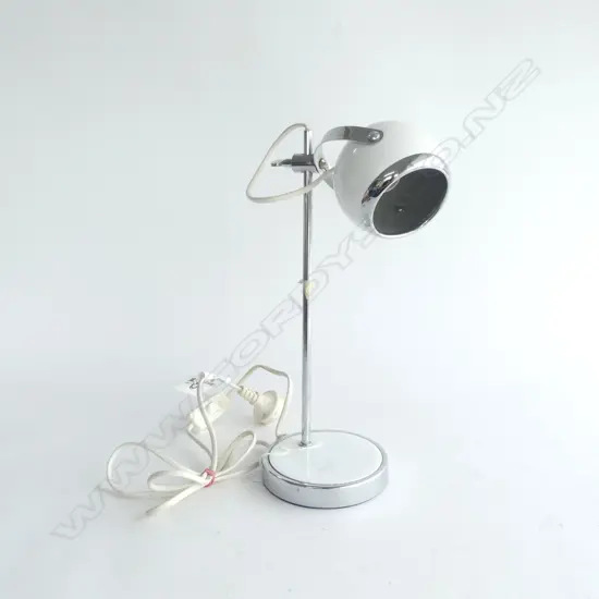 WHITE & CHROME TABLE LAMP H.350mm
