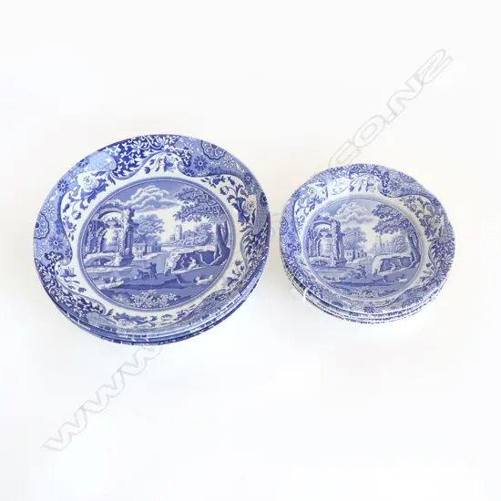 8 SPODE ITALIAN BOWLS; 4 CEREAL 165mm dia, 4 PASTA 225mm dia