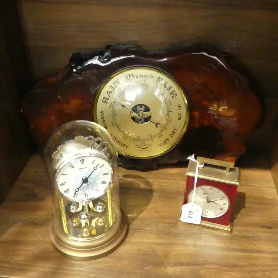 FRENCH BAROMETER W.370mm + 2 CLOCKS