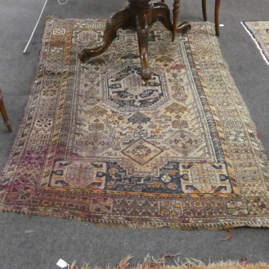 HAND KNOTTED ALL WOOL RUG 1900x1370mm faults