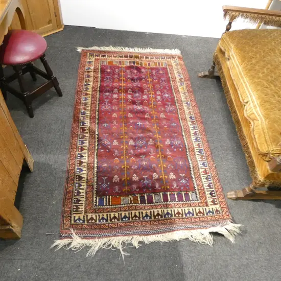 HAND KNOTTED ALL WOOL RUG 1900x1080mm PAKISTAN