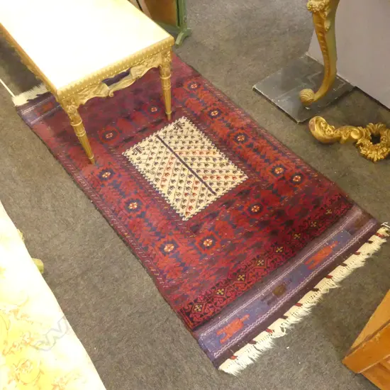 HAND KNOTTED ALL WOOL RUG 1500x780mm overall size