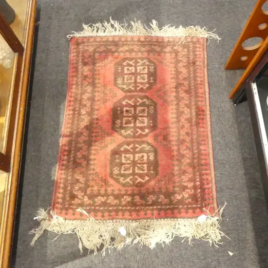 HAND KNOTTED ALL WOOL RUG 1050x780mm