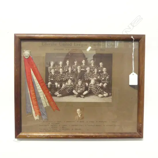 FRAMED ELLERSLIE FOOTBALL CLUB 1924 PHOTOGRAPH (AUCKLAND) 270x345mm