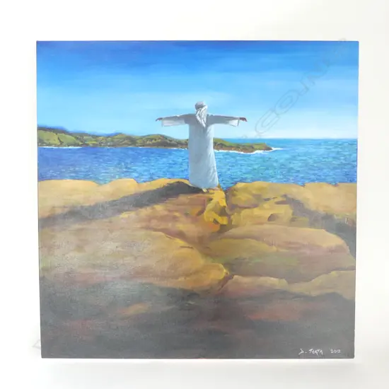 DAVID TEATA 'LUSH MOMENT' OIL on CANVAS, signed & dated 2012, 760 x 760mm