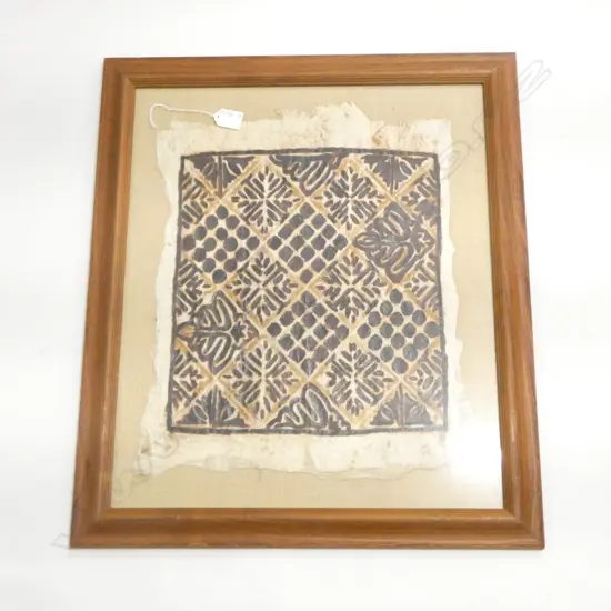 OLD FRAMED SAMOAN TAPA  400X350mm