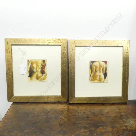 NICKI CRYER, SMALL NUDE 'II' & 'IV', OILS, 80x75mm