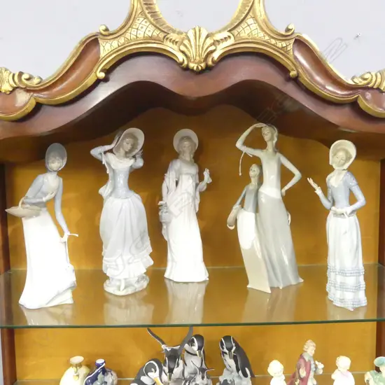 3 LLADRO LADY FIGURINES + NAO FIGURE H.370mm & OTHER (FAULTS) (5)