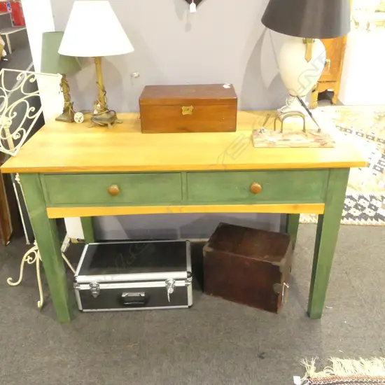 WOODEN KITCHEN TABLE w. 2 DRAWERS 1300x645x790mm