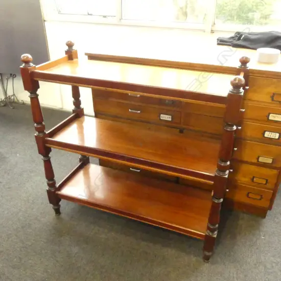 MAHOGANY 3 TIER DUMB WAITER 1035x425x1035mm