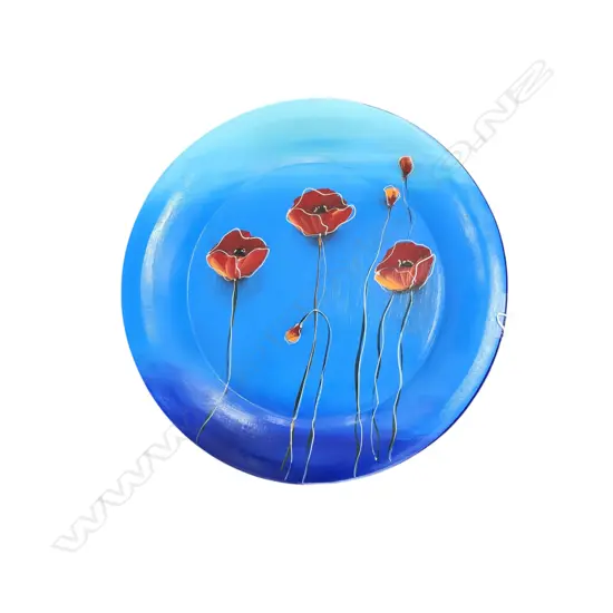 POPPY PLATTER - HAND-PAINTED CERAMIC PLATE - 510 MM