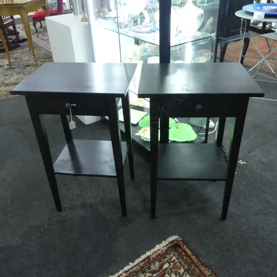 PR EBONISED BEDSIDE TABLES 460x350x705mm