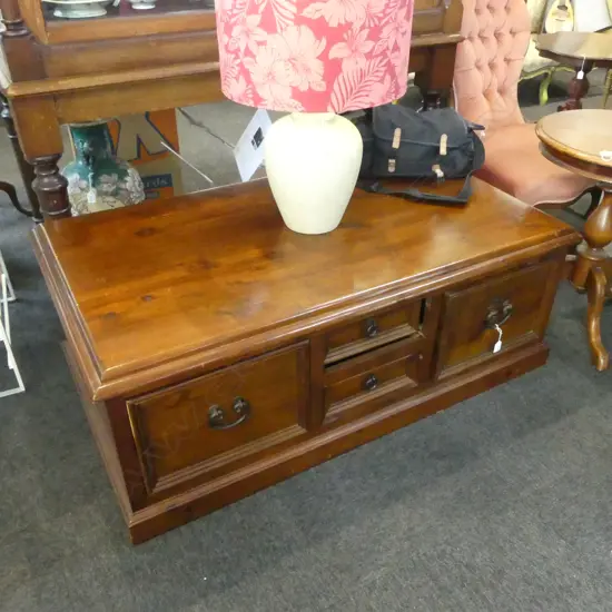 LARGE 8 DRAWER COFFEE TABLE; TOP MARKED, 1320x770x480mm