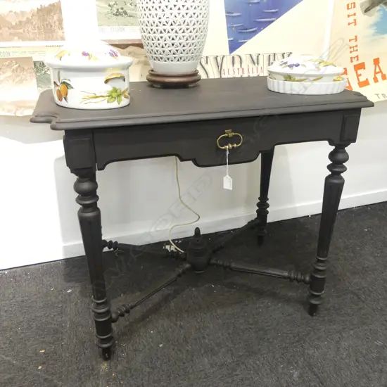 BLACK PAINTED VICTORIAN TABLE 895x550x715mm