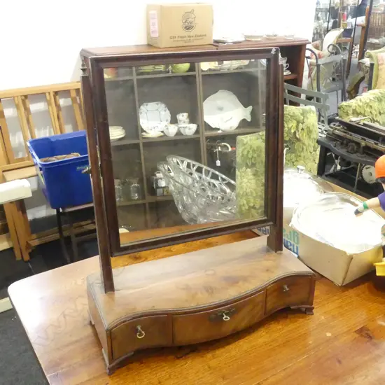 ANTIQUE MAHOGANY TABLE TOP MIRROR