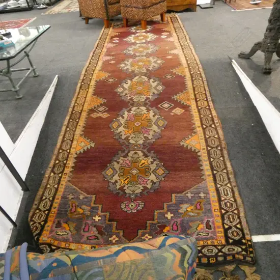 HAND KNOTTED ALL WOOL RUNNER 3900x1240mm