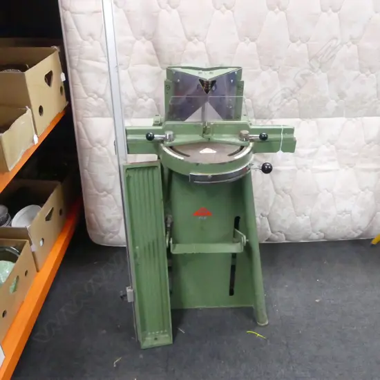 Danish MORSO F MITRE CUTTING GUILLOTINE 'The framer’s favourite the world over since 1911'.Foot-operated mitring machine