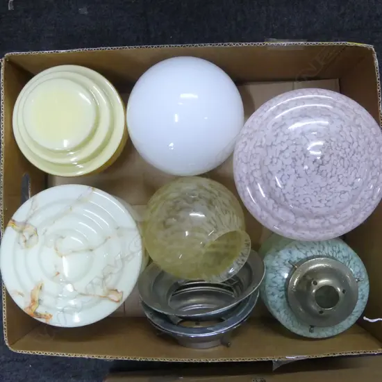 6 DECO GLASS LIGHT SHADES & FITTINGS