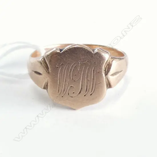9ct ROSE GOLD VINTAGE SIGNET RING 5.7gm SIZE R