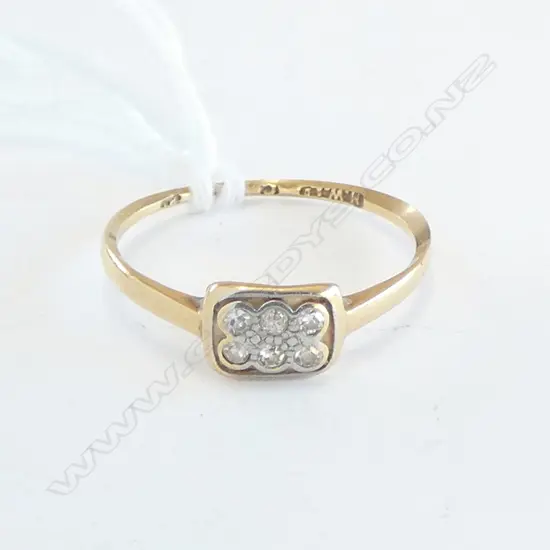 18CT DIAMOND RING, 1.4grms SIZE O