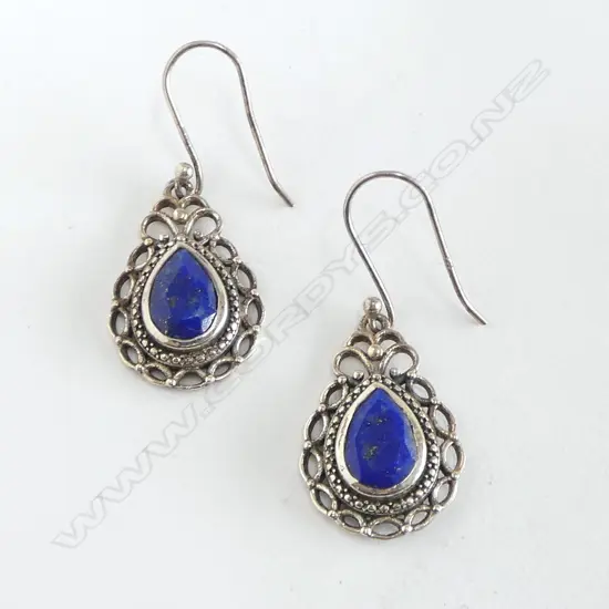 PR SILVER LAPIS LAZULI EARRINGS new