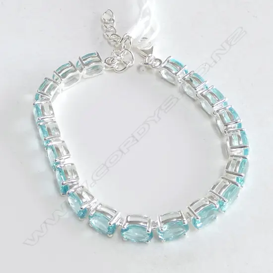 SILVER SET APATITE TENNIS BRACELET new
