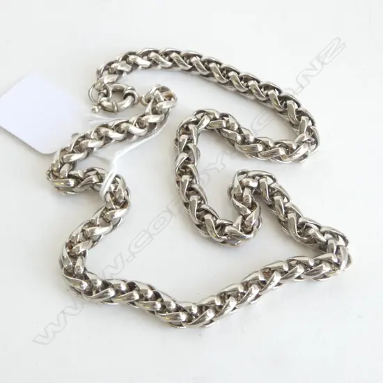 LARGE HEAVY SILVER FOXTAIL NECKLACE L.480mm 76gms