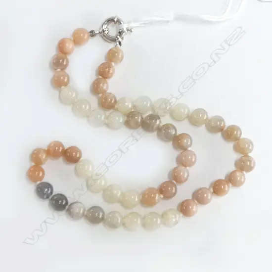 KNOTTED MOONSTONE BEAD NECKLACE new