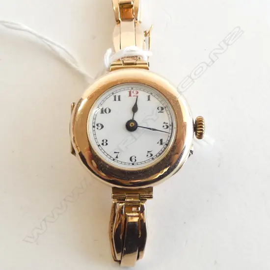 9ct VINTAGE ROSE GOLD LADIES WRISTWATCH, 23gm