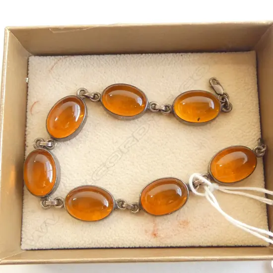 SILVER & AMBER? BRACELET L.205mm