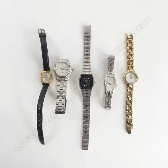 5 LADIES WRIST WATCHES; CITIZEN & ORIENT