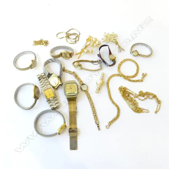 ASST. WATCHES, GOLD TONE COSTUME JEWELLERY