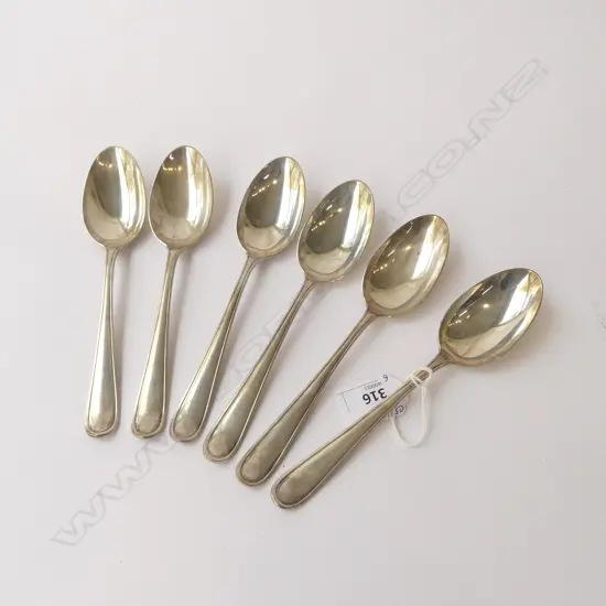 6 .833 SILVER DUTCH DESERT SPOONS, EARLY 20thC, 282gms