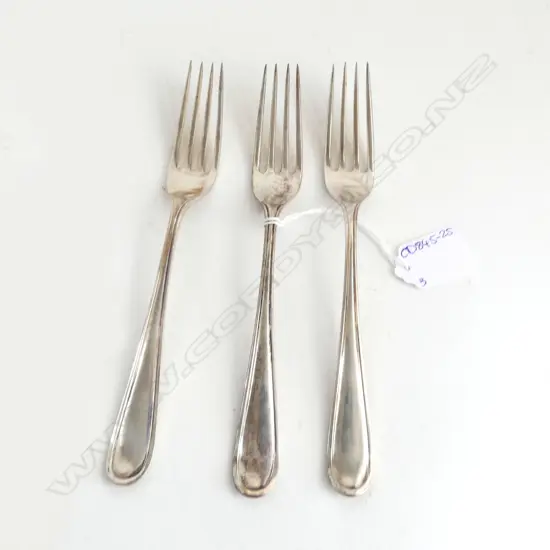 3 .833 SILVER DUTCH FORKS, C1930s, 195gms